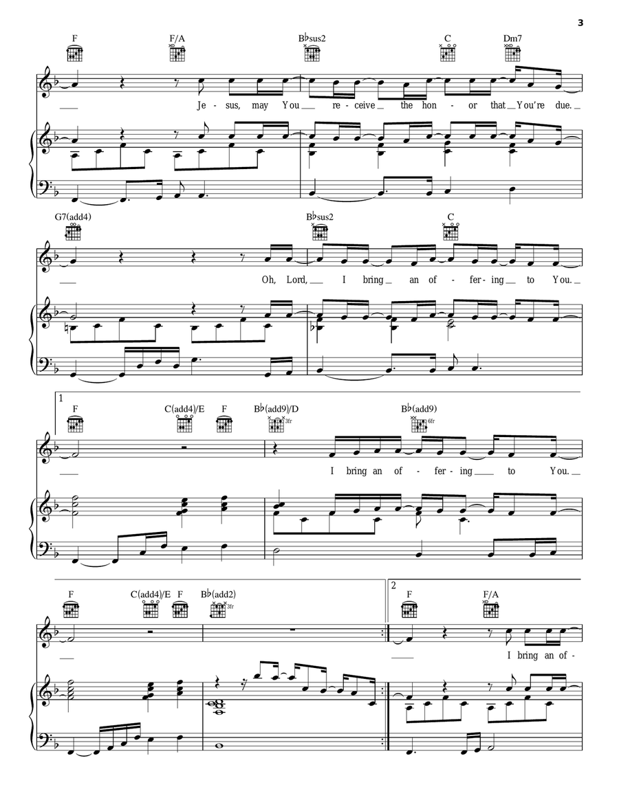 Offering Piano, Vocal, Guitar scores gallery preview page 3