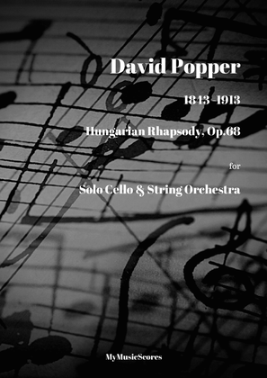Book cover for Popper Hungarian Rhapsody Op. 68 for Cello and String Orchestra