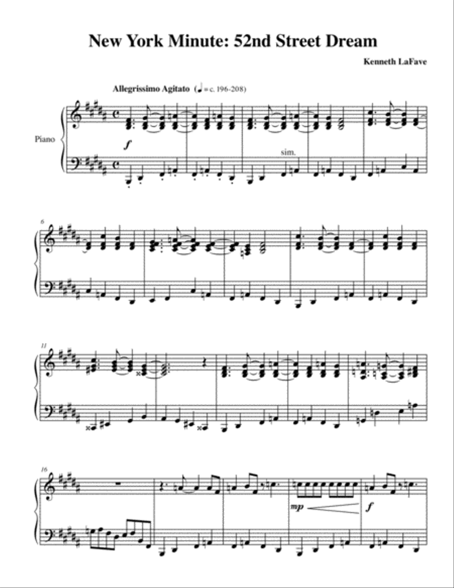 New York Minute: 52nd Street Piano Solo scores gallery preview page 1