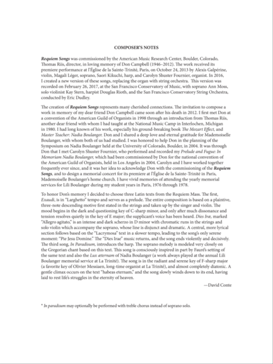 Requiem Songs String Orchestra scores gallery preview page 1