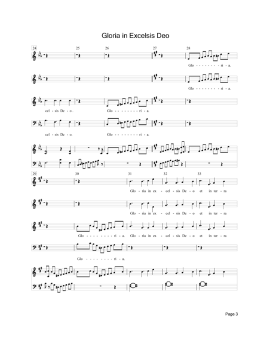 Gloria in Excelsis Deo (5/4 SSAT) Small Ensemble scores gallery preview page 5