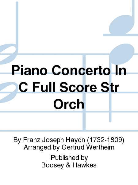 Piano Concerto In C Full Score Str Orch