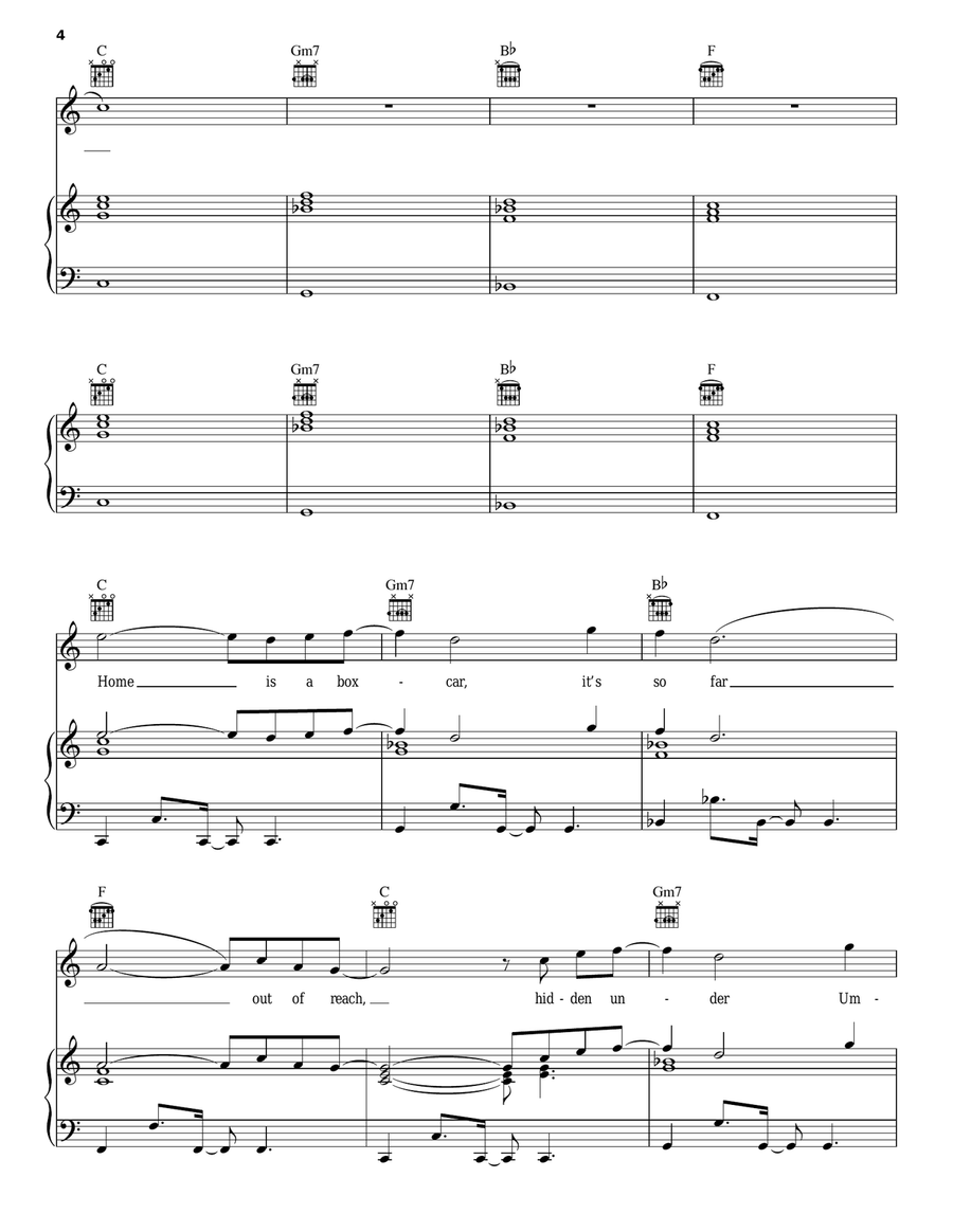Umbrella Beach Piano, Vocal, Guitar scores gallery preview page 4