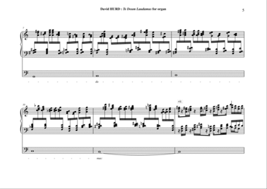 David Hurd: Te Deum Laudamus for organ Organ Solo scores gallery preview page 5