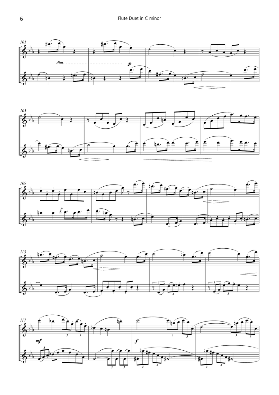 Flute Duet in C minor Flute Duet scores gallery preview page 6