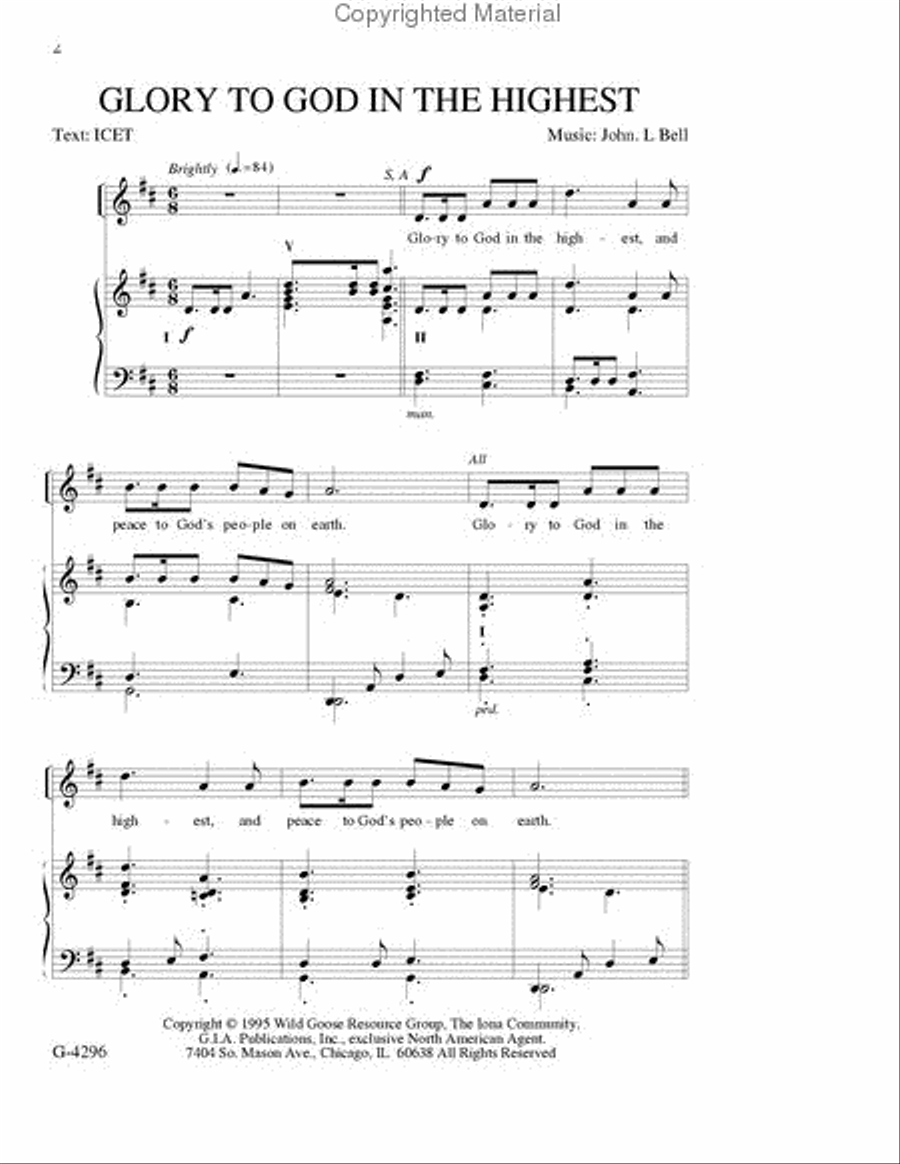 Glory to God in the Highest 4-Part scores gallery preview page 2
