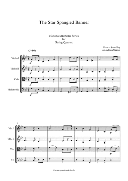 "The Star Spangled Banner" String Quartet arr. Adrian Wagner image number null