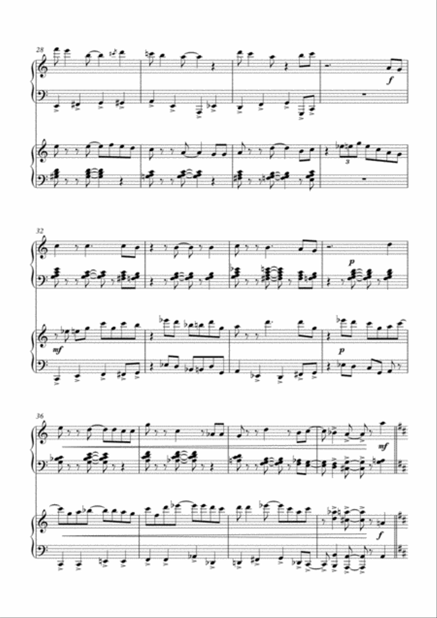 We Wish You a Merry, Swingy Christmas. Fun, jazz variations on a Christmas carol for 2 pianos 2 Pianos, 4-Hands scores gallery preview page 4