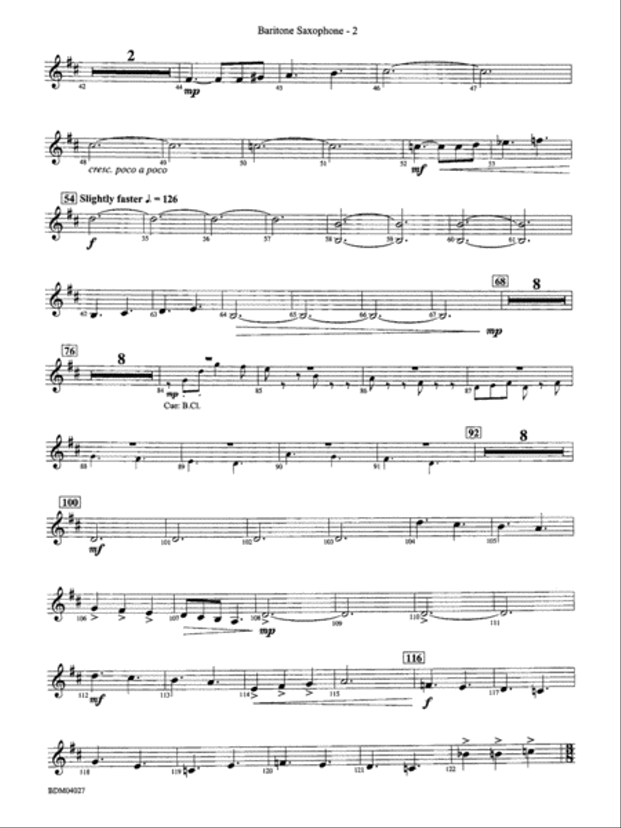 Tir Na Nog (A Celtic Legend): E-flat Baritone Saxophone Concert Band scores gallery preview page 2