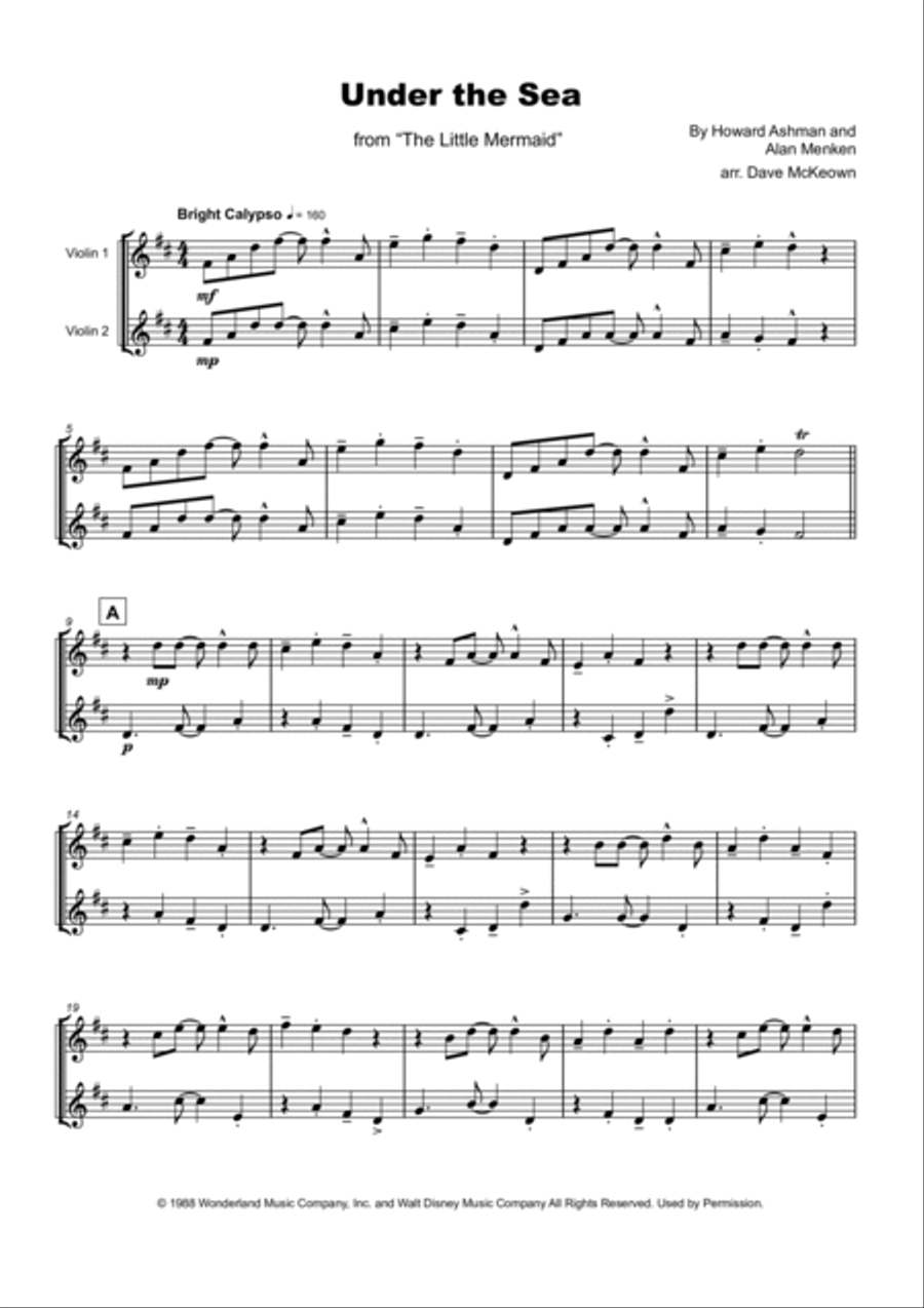 Under The Sea String Duet scores gallery preview page 2