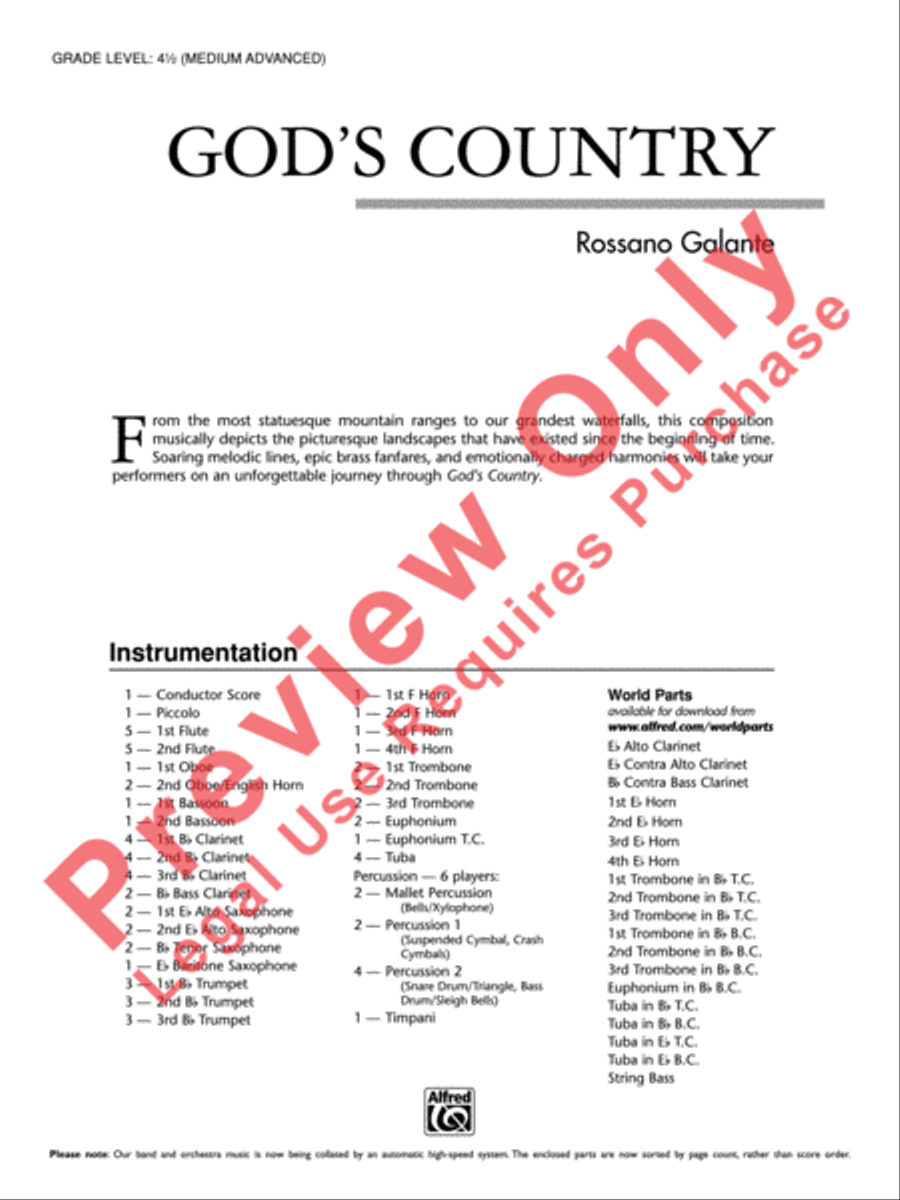 God's Country Concert Band scores gallery preview page 2