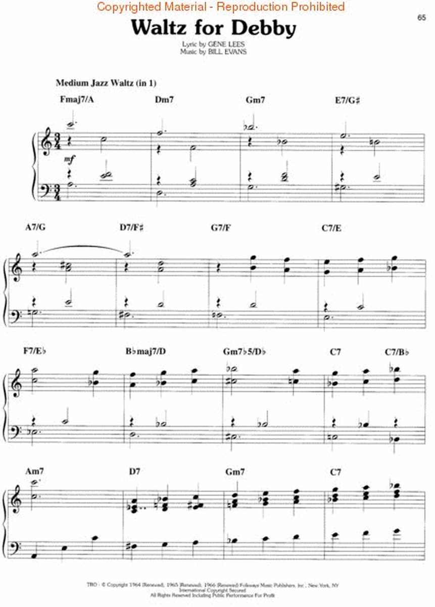 Bill Evans – 19 Arrangements for Solo Piano