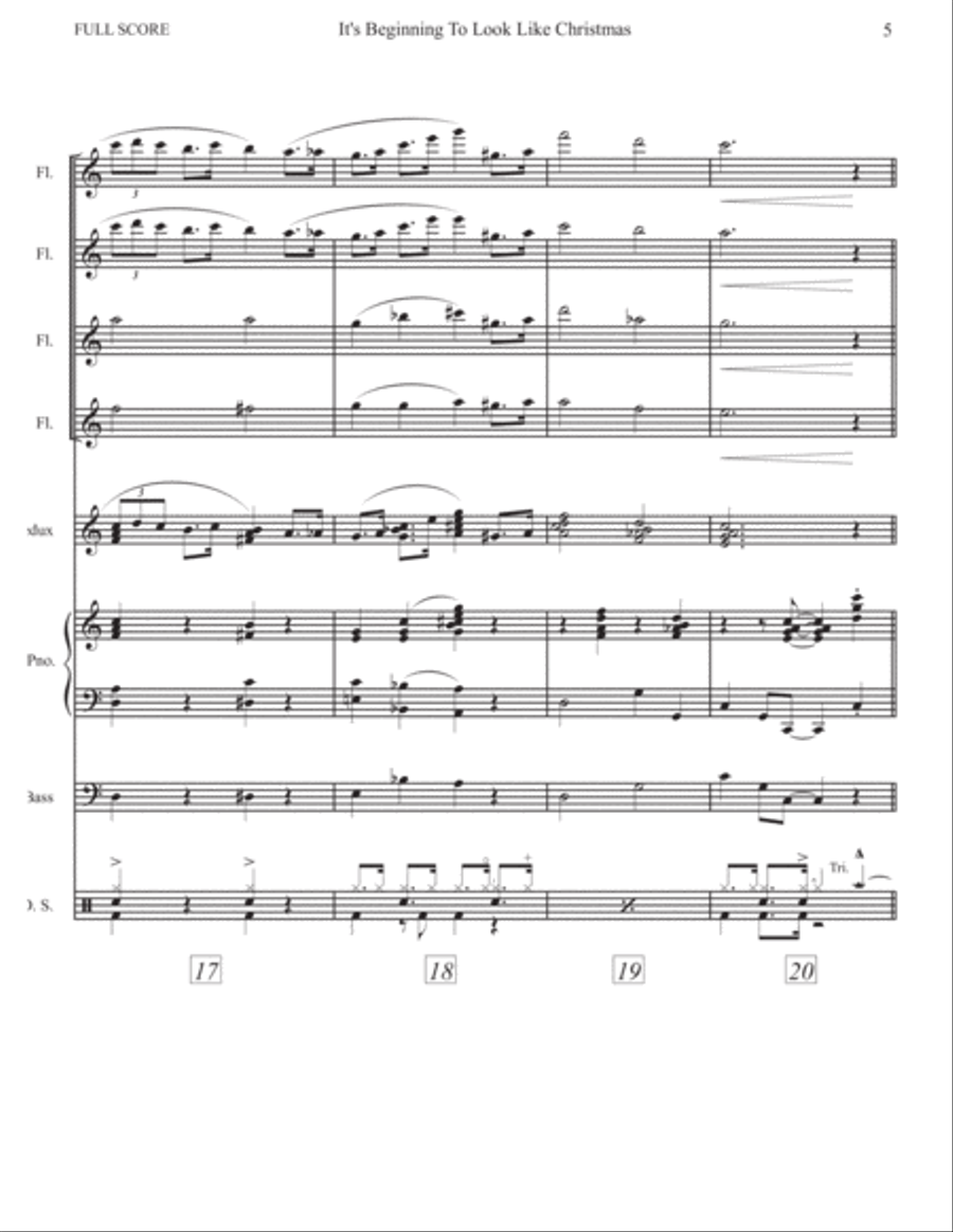 It's Beginning To Look Like Christmas Woodwind Quartet scores gallery preview page 6