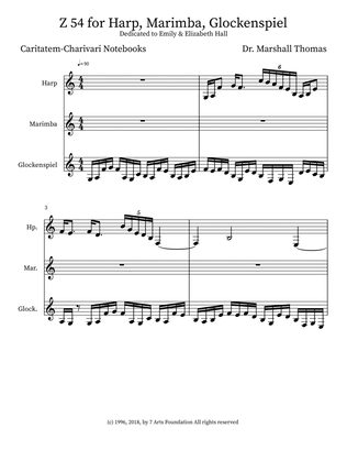 Book cover for Z 54 for Harp, Marimba, Glockenspiel