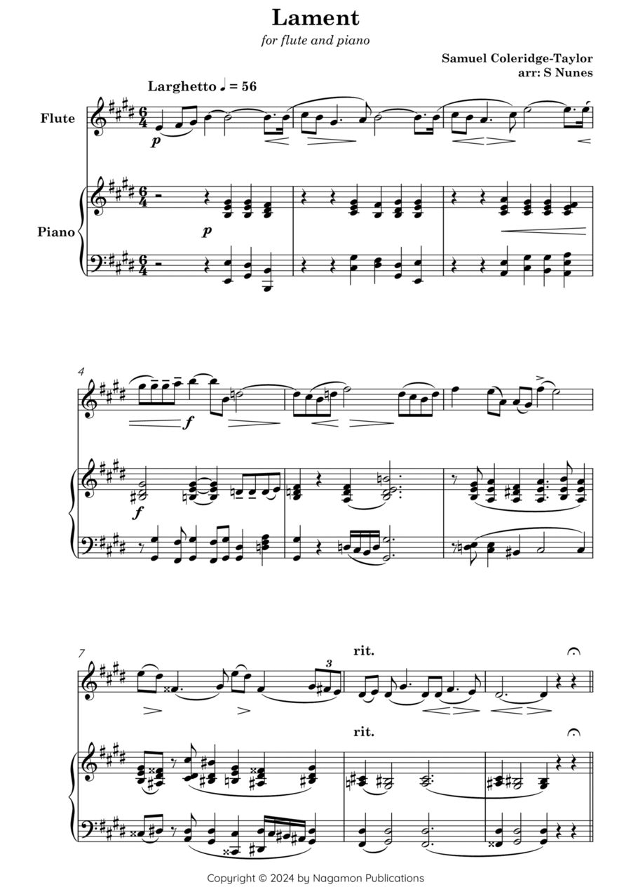Lament Flute Solo scores gallery preview page 1