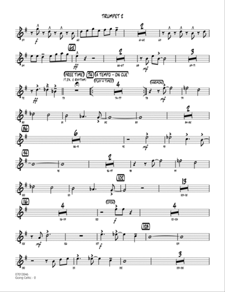Going Celtic - Trumpet 2 Trumpet scores gallery preview page 2