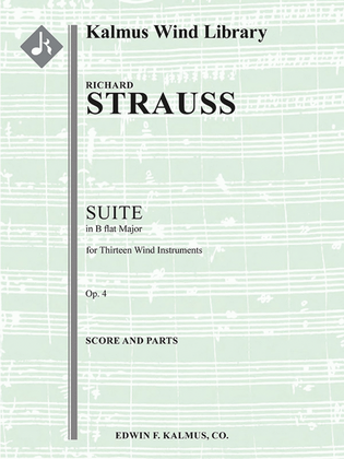 Book cover for Suite in B flat for 13 Wind Instruments, Op. 4