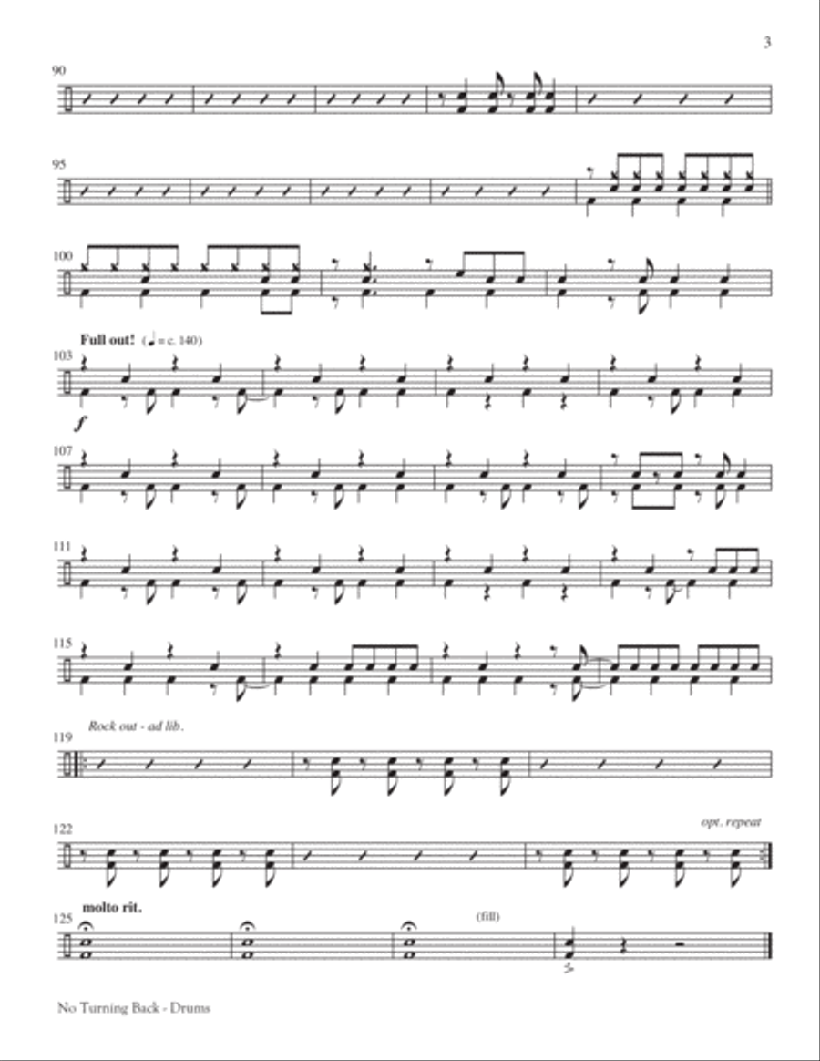 No Turning Back Unison Choir scores gallery preview page 12