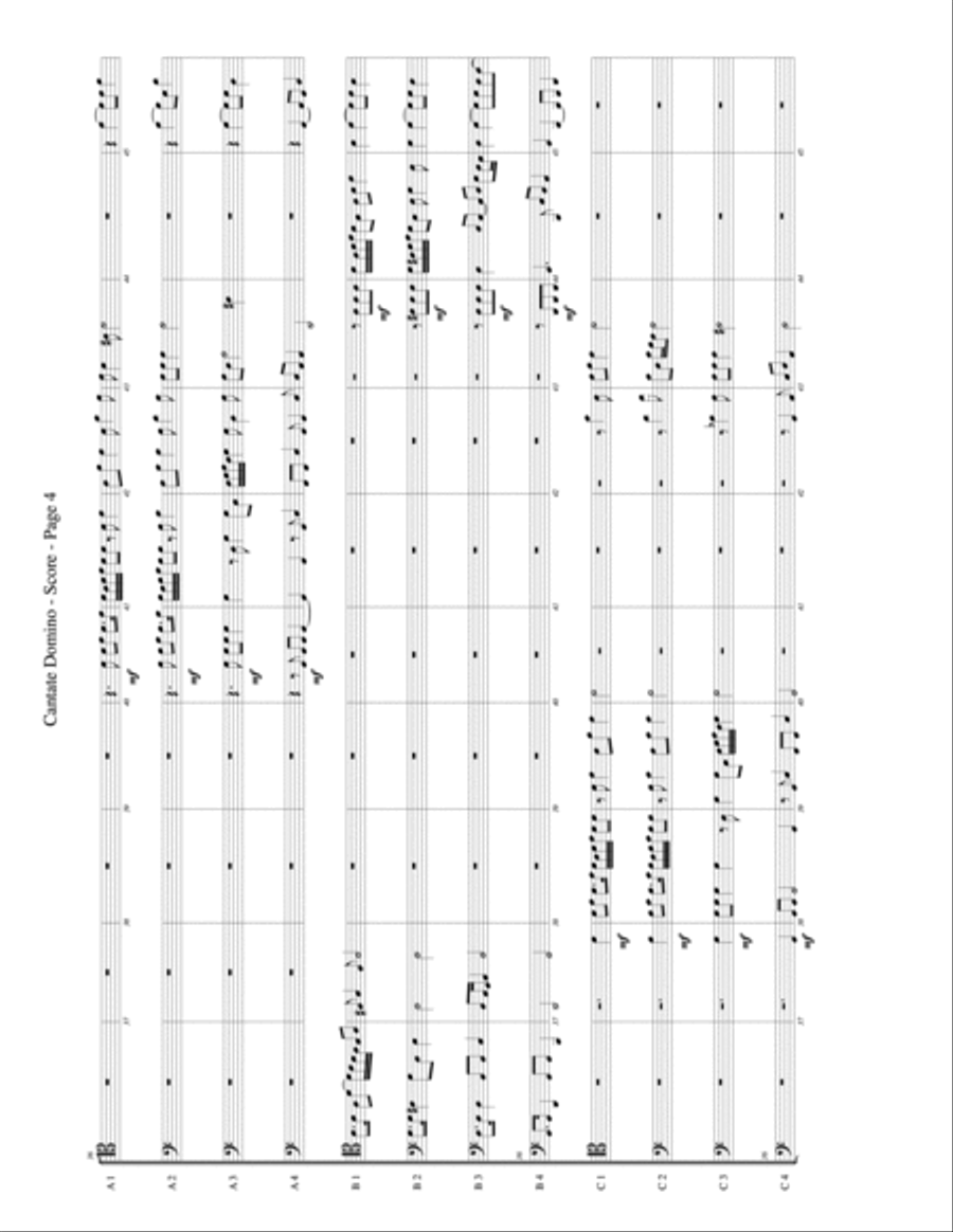 Cantate Domino for Trombone or Low Brass Duodectet (12 Part Ensemble) Brass Duet scores gallery preview page 4