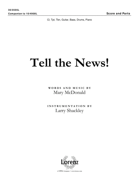 Tell the News! - Instrumental Ensemble Score and Parts