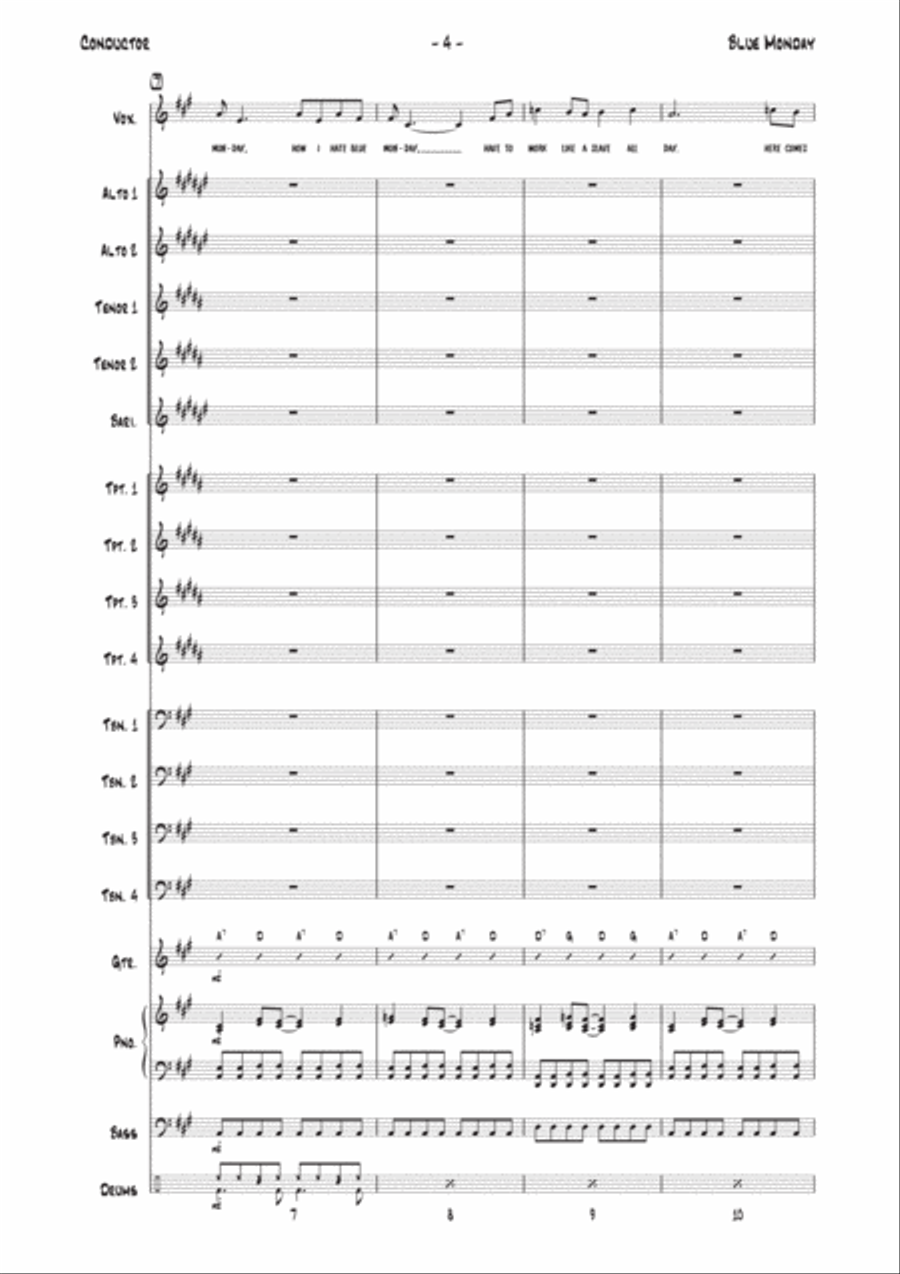 Blue Monday Jazz Ensemble scores gallery preview page 4