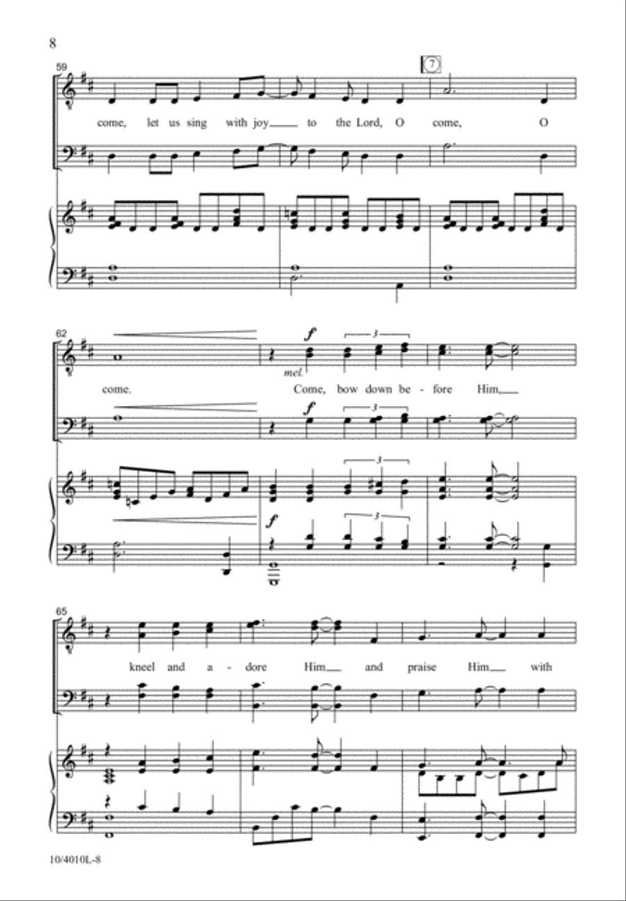 O Come, Let Us Sing TTBB scores gallery preview page 9