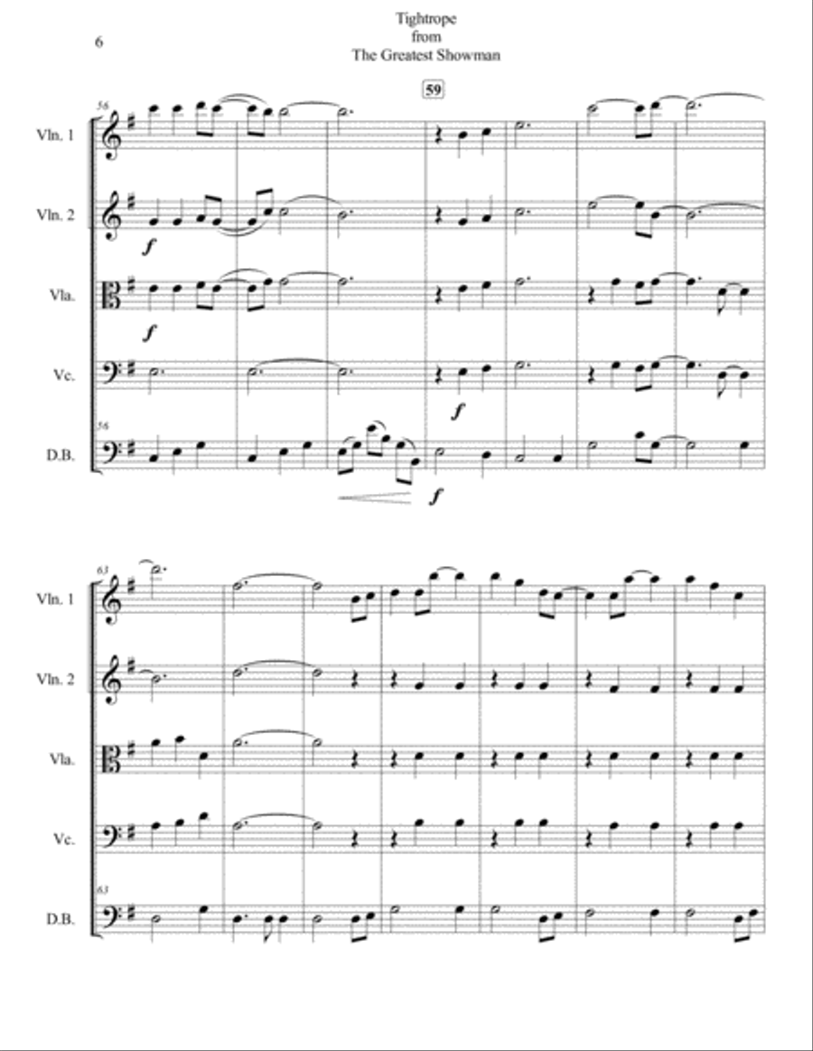 Tightrope String Quintet scores gallery preview page 6