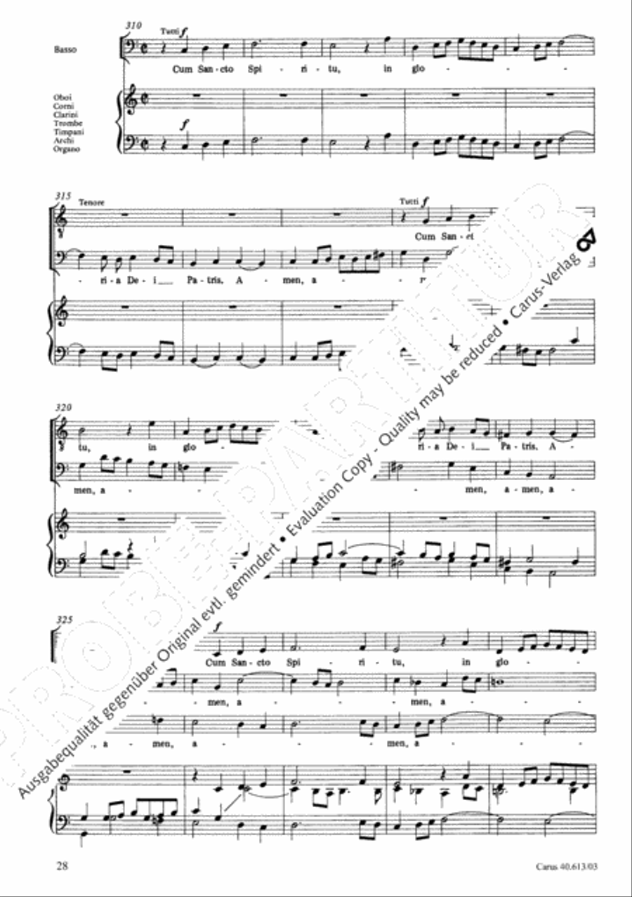 Mass in C (Missa in C) 4-Part scores gallery preview page 29