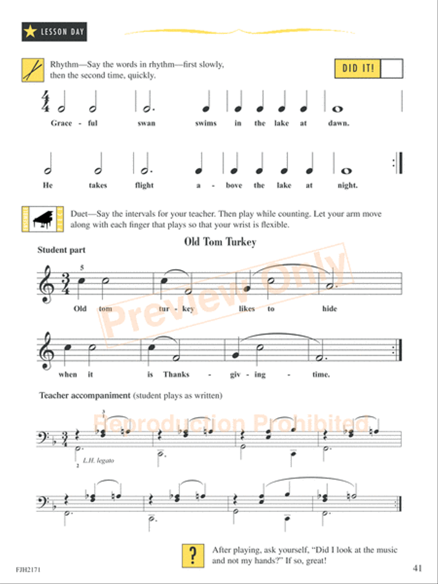 Sight Reading & Rhythm Every Day, Let's Get Started Book B Piano Method scores gallery preview page 6