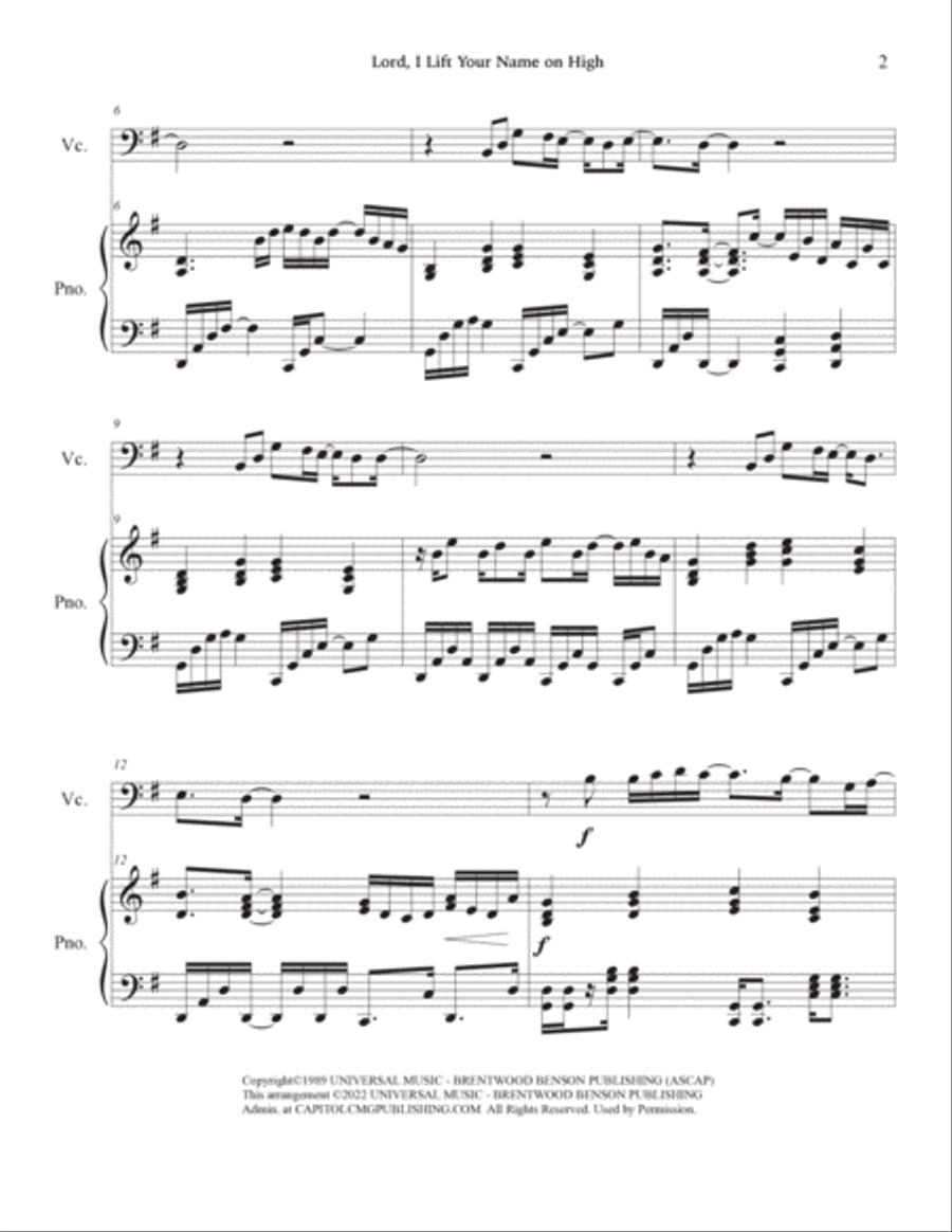Lord, I Lift Your Name On High Piano scores gallery preview page 6