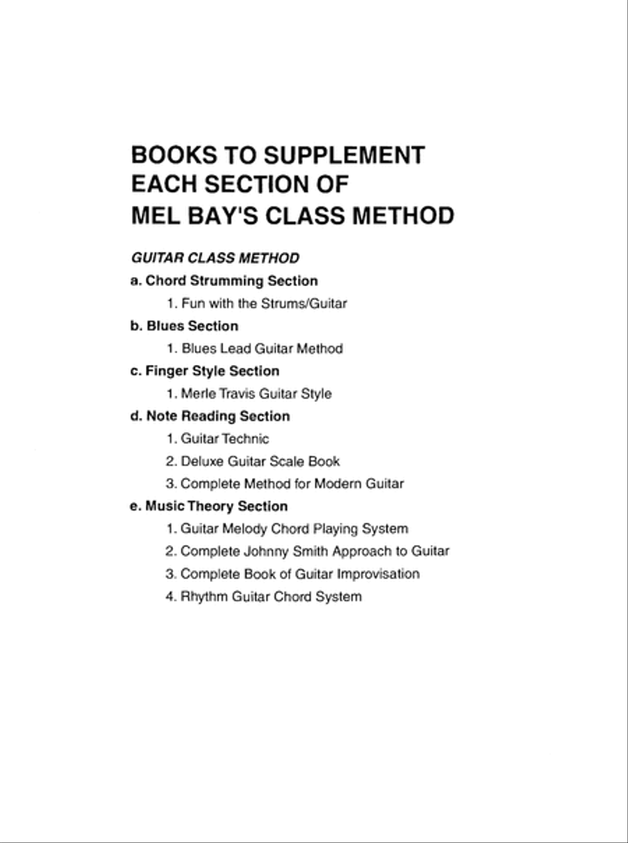 Guitar Class Method Volume 1