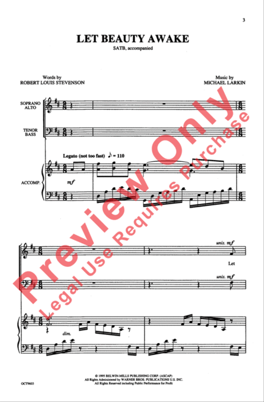 Let Beauty Awake 4-Part scores gallery preview page 2