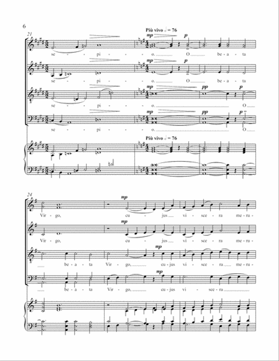 O Magnum Mysterium 4-Part scores gallery preview page 6
