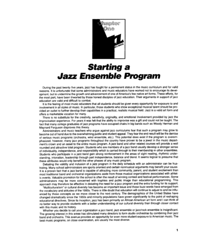 Jazz Ensemble Director's Manual