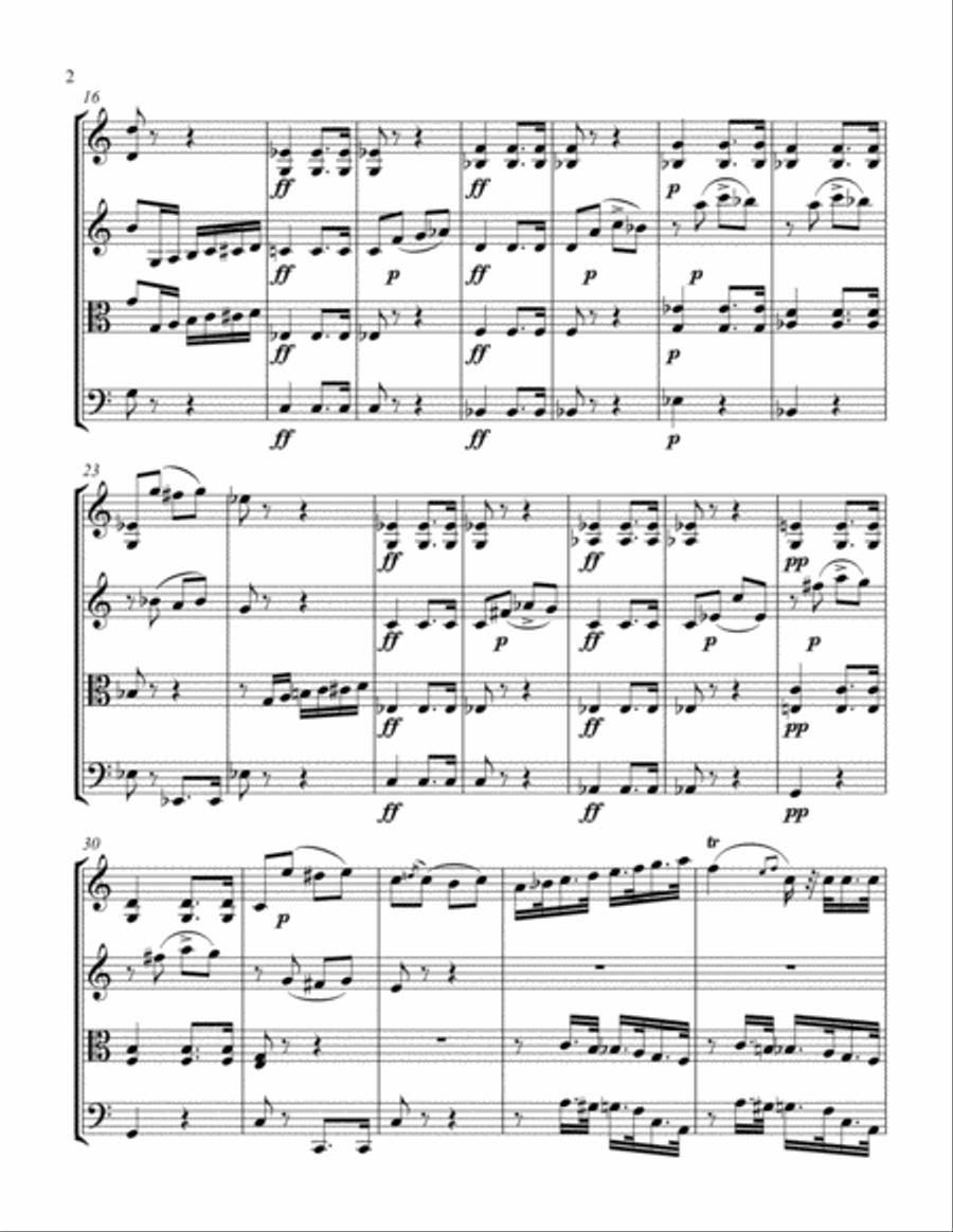 Adagio in C Major D. 349 String Quartet scores gallery preview page 2