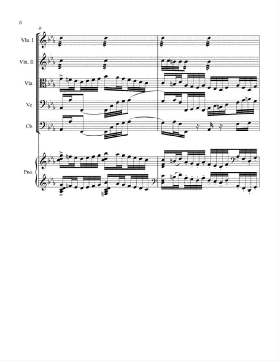 Allegro in C Minor Piano Quintet scores gallery preview page 6