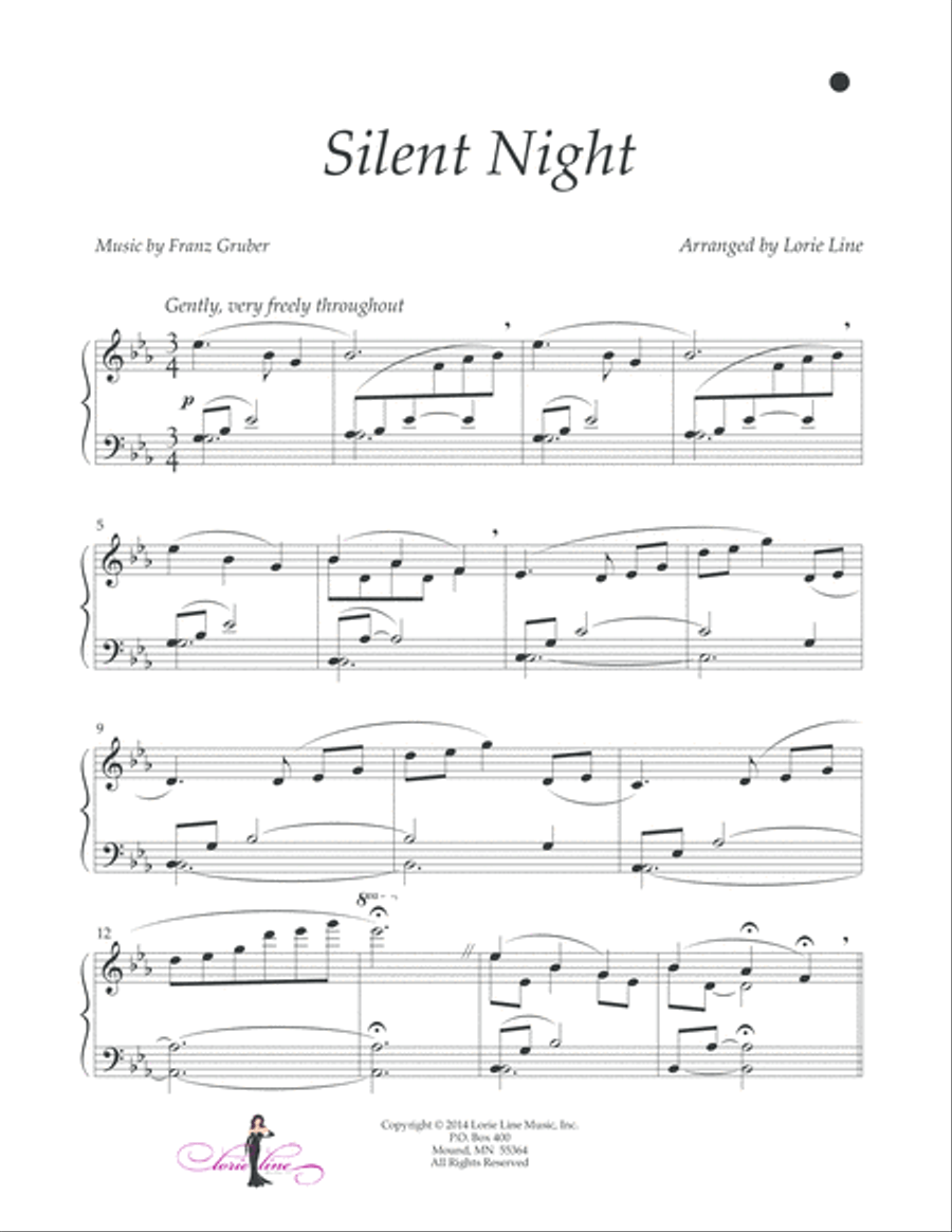 Silent Night Piano Solo scores gallery preview page 2
