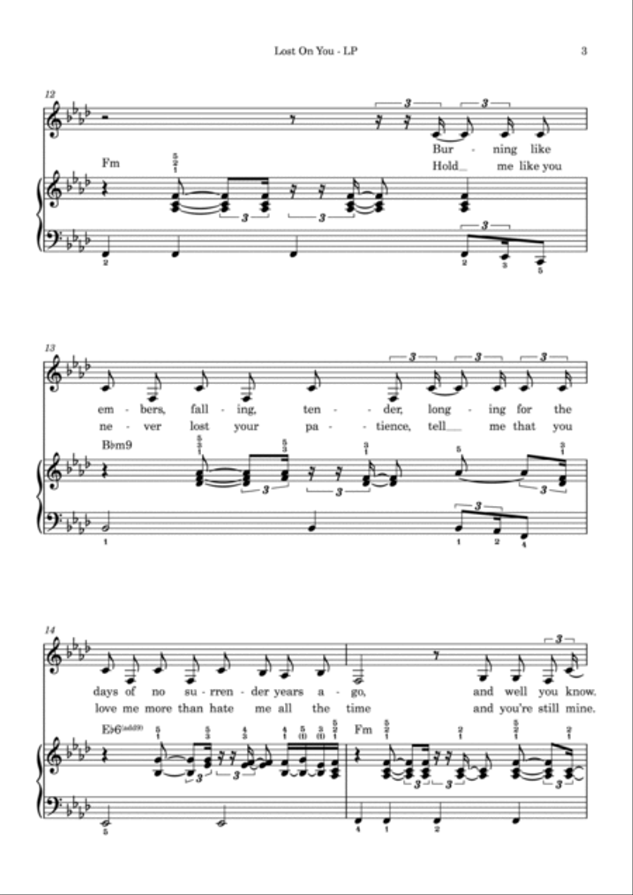 Lost On You Voice scores gallery preview page 4