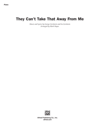 Book cover for They Can't Take That Away from Me: Piano Accompaniment
