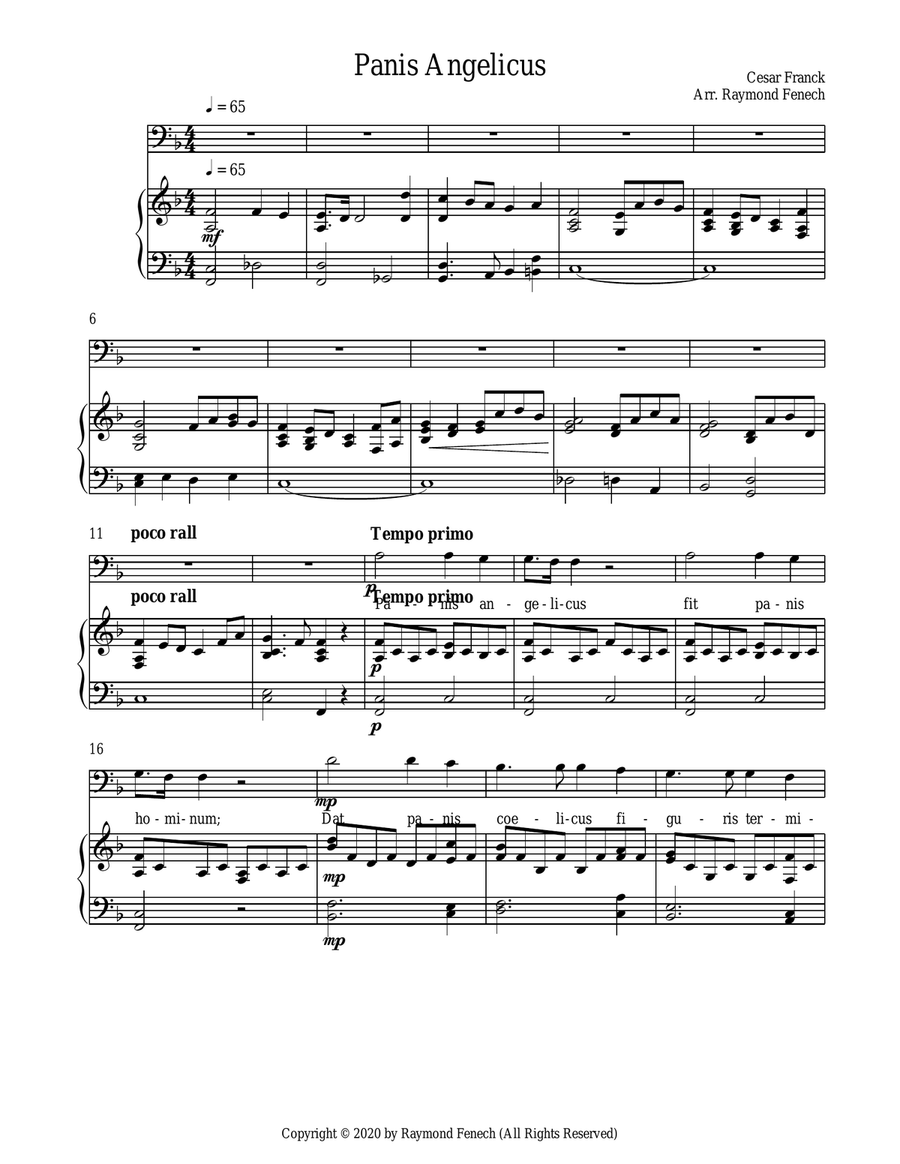 Panis Angelicus - Baritone (voice) and Piano Baritone Horn TC scores gallery preview page 4