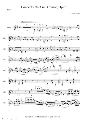 C. Saint-Saens : Concerto No.3 in B minor, Op. 61