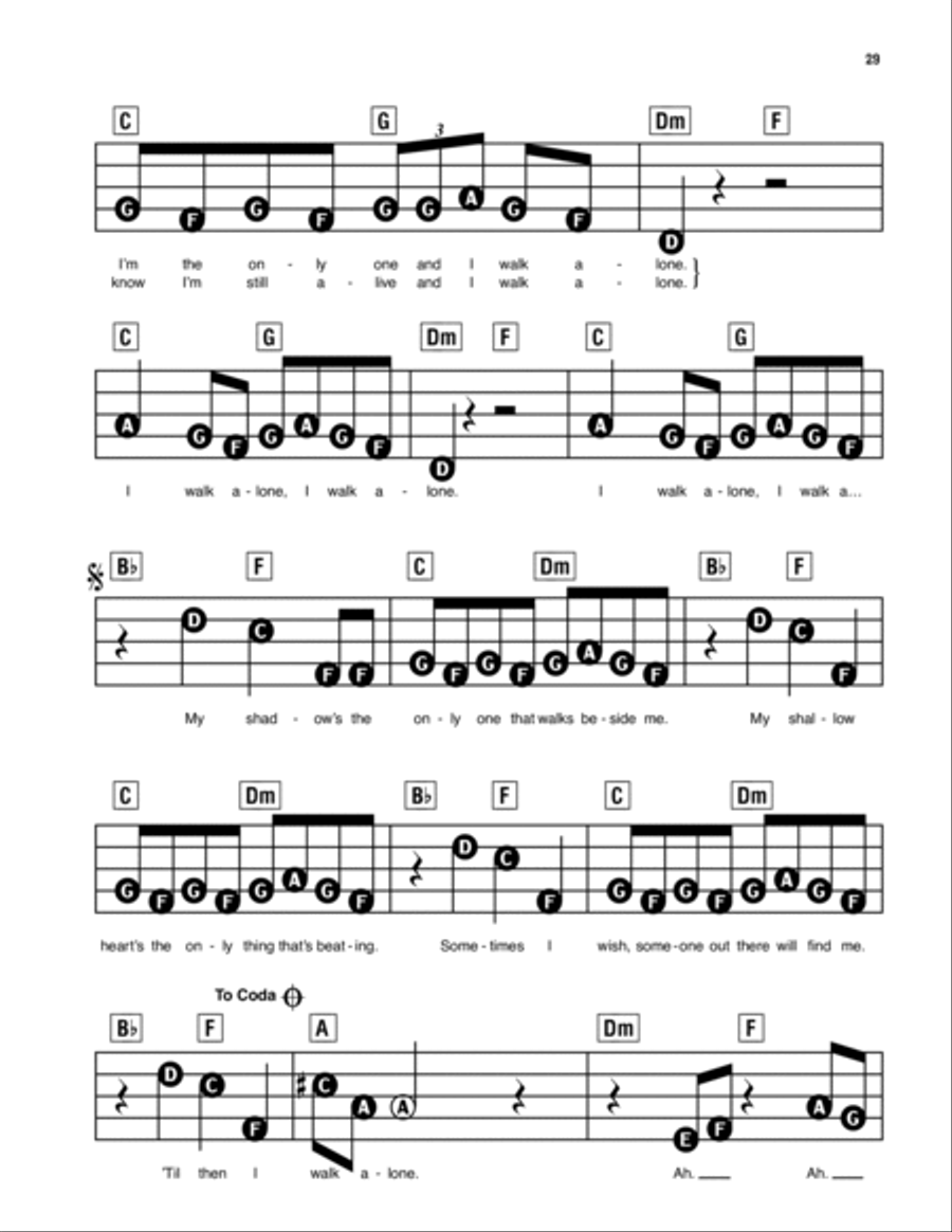 Boulevard Of Broken Dreams Electronic Keyboard scores gallery preview page 2