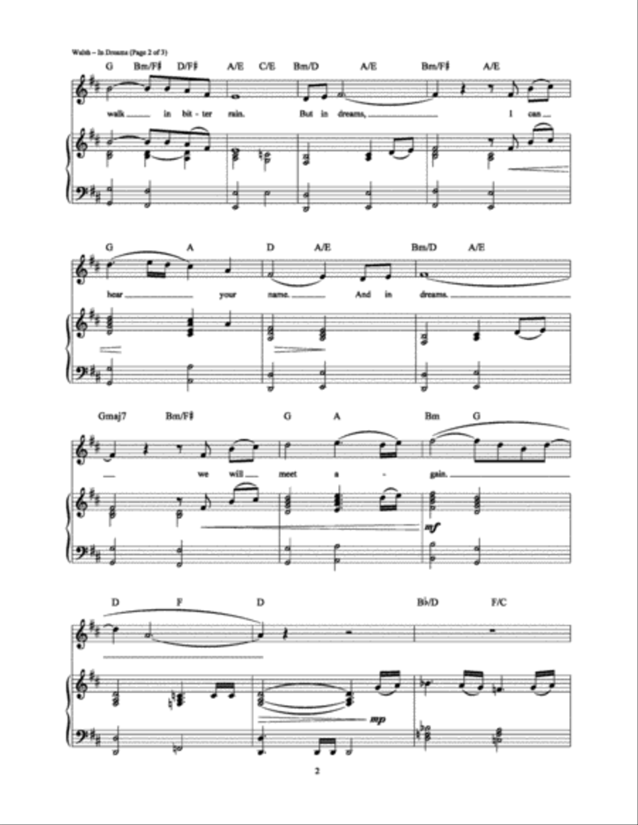 In Dreams Piano, Vocal, Guitar scores gallery preview page 2