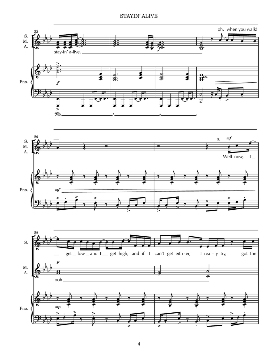 Stayin' Alive SSA scores gallery preview page 4