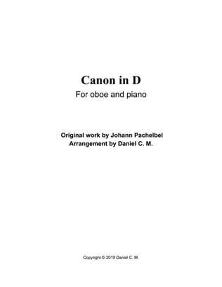 Book cover for Canon in D for oboe and piano