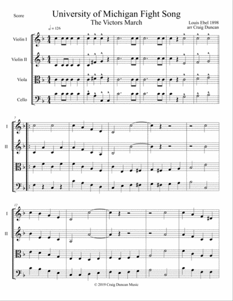University of Michigan Fight Song Set of Parts scores gallery preview page 2
