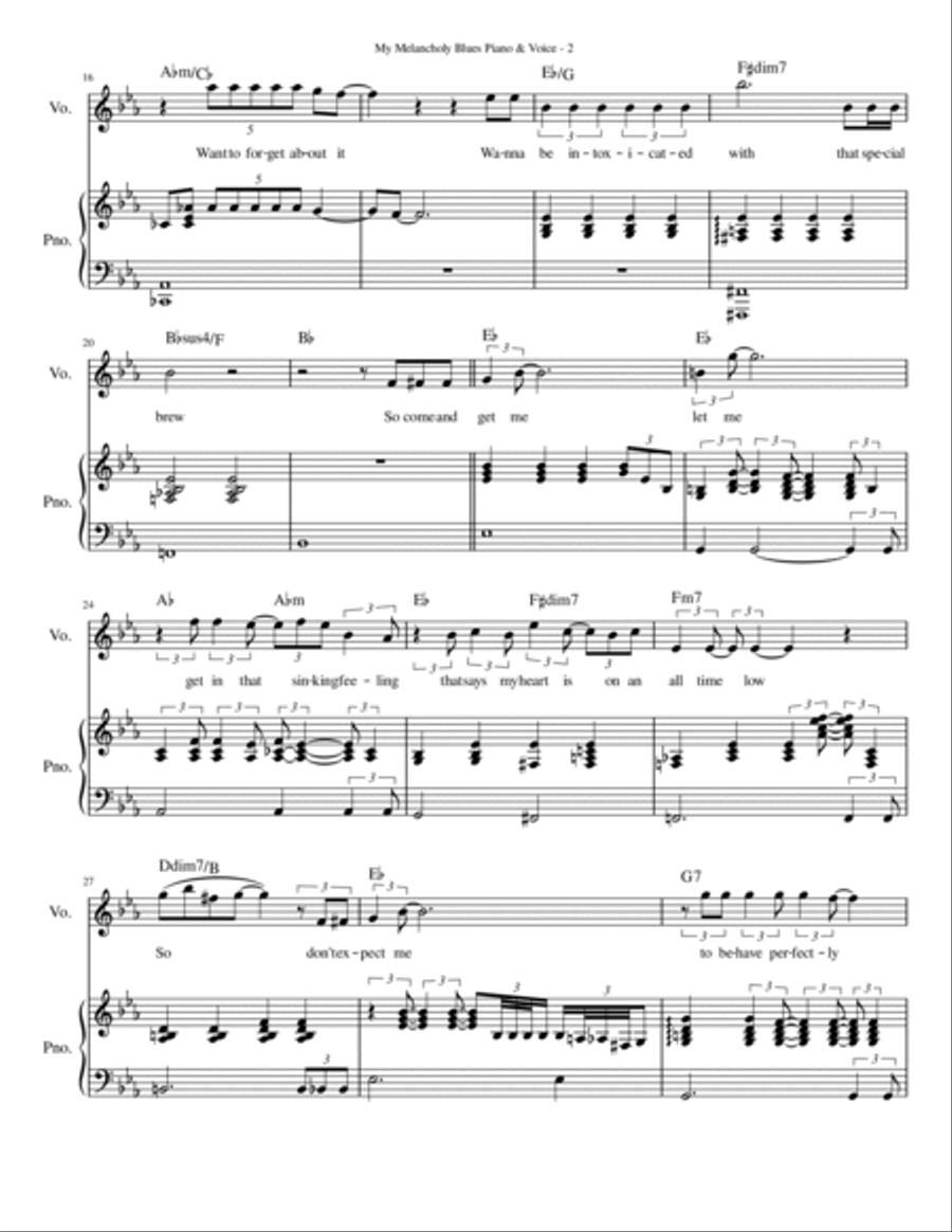 My Melancholy Blues Voice scores gallery preview page 2