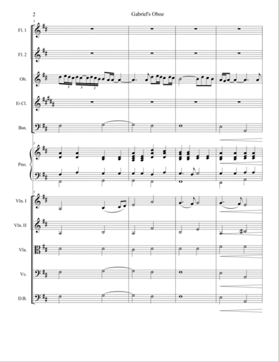 Gabriel's Oboe Chamber Orchestra scores gallery preview page 2