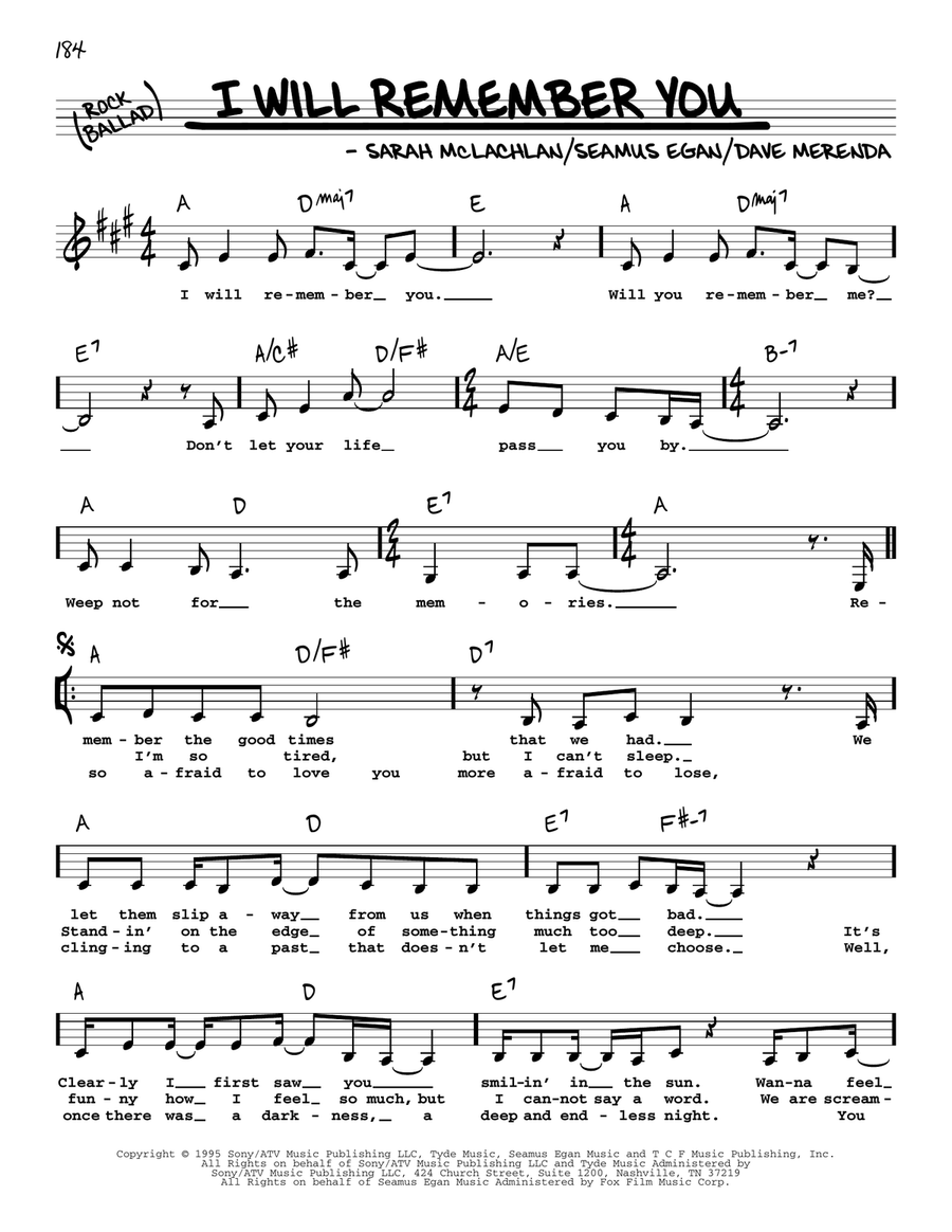 I Will Remember You Voice scores gallery preview page 1