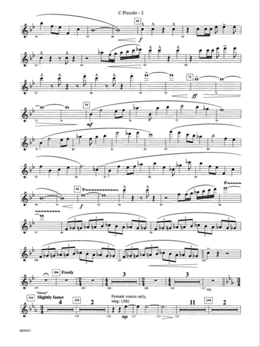 The Winds of Poseidon (from The Odyssey (Symphony No. 2)): Piccolo Concert Band scores gallery preview page 2